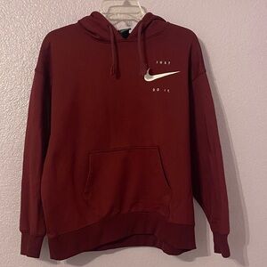 Nike Maroon Hoodie with Logo